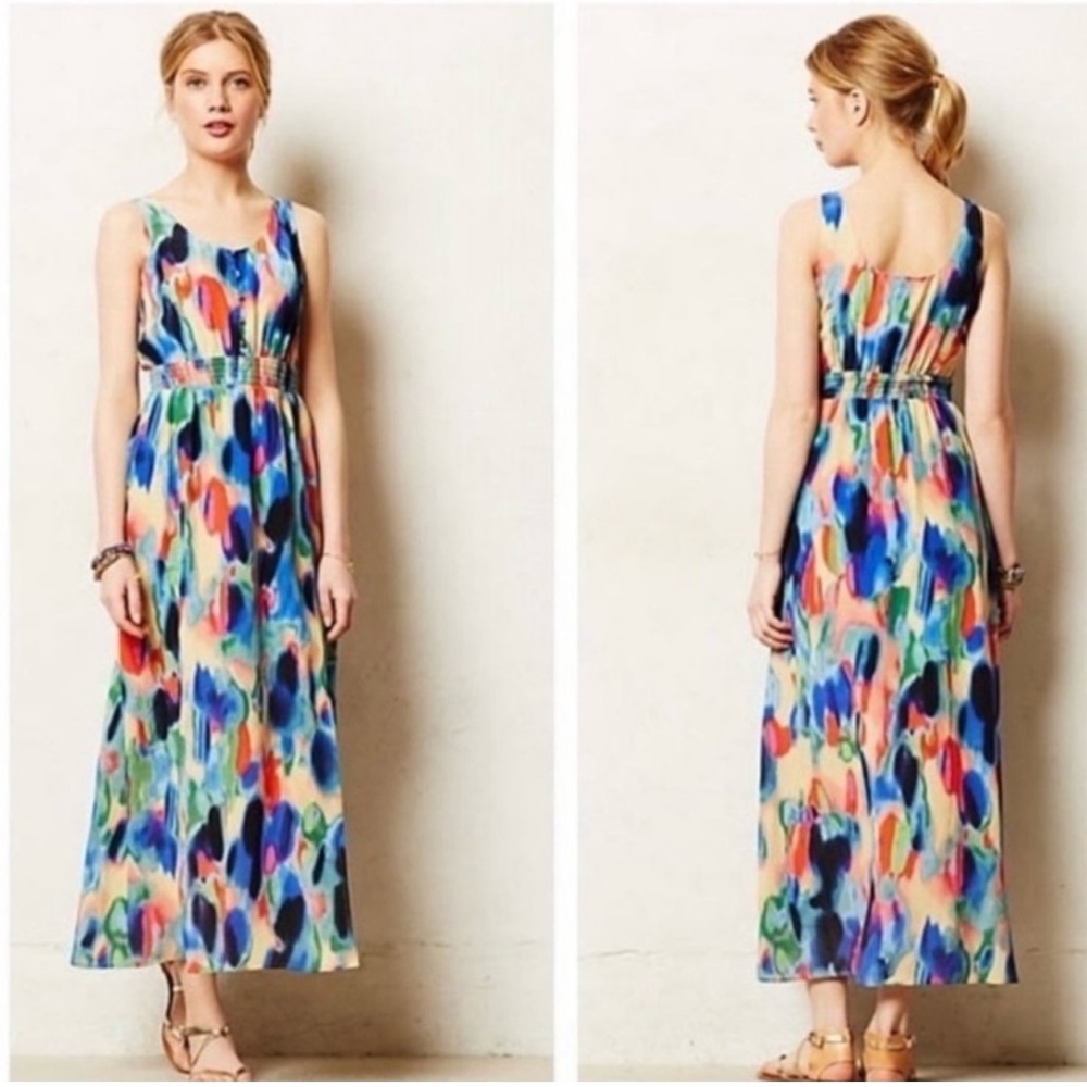 Maeve Multicolor Abstract Maxi Dress